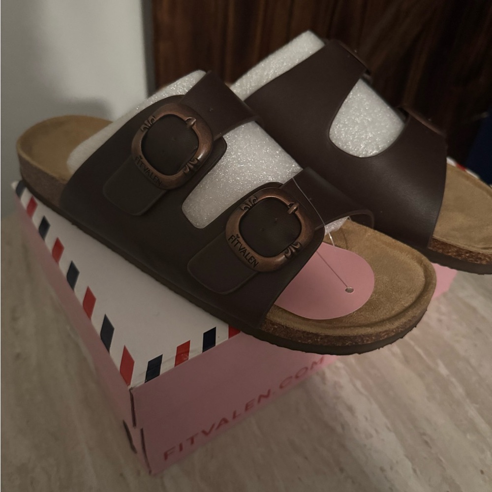 Size 20 alchim brown slides brand new in box